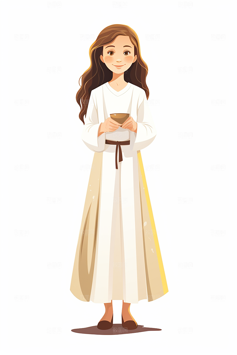卡通婚纱结婚圣洁插画