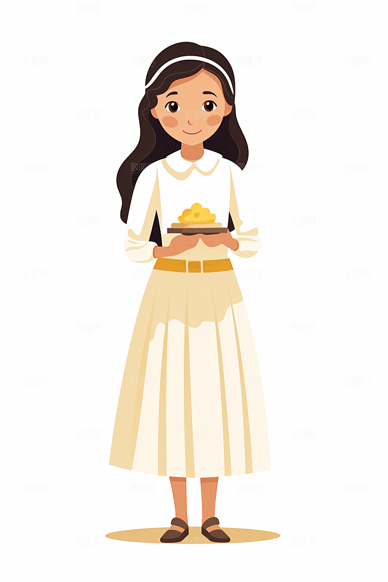 卡通婚纱浪漫婚礼插画