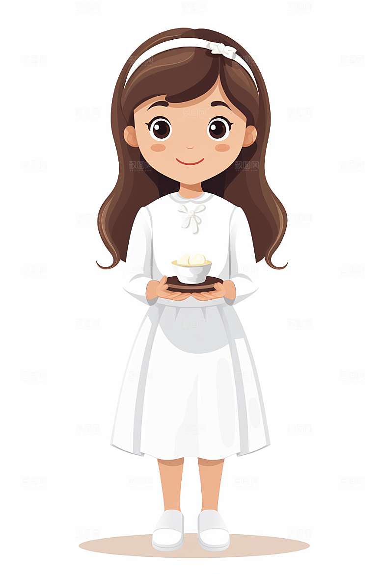 卡通婚纱唯美纯洁插画