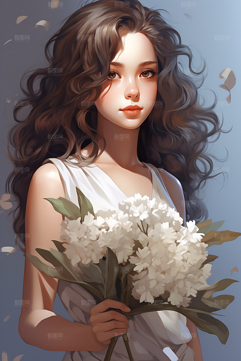 卡通婚纱婚礼高清插画