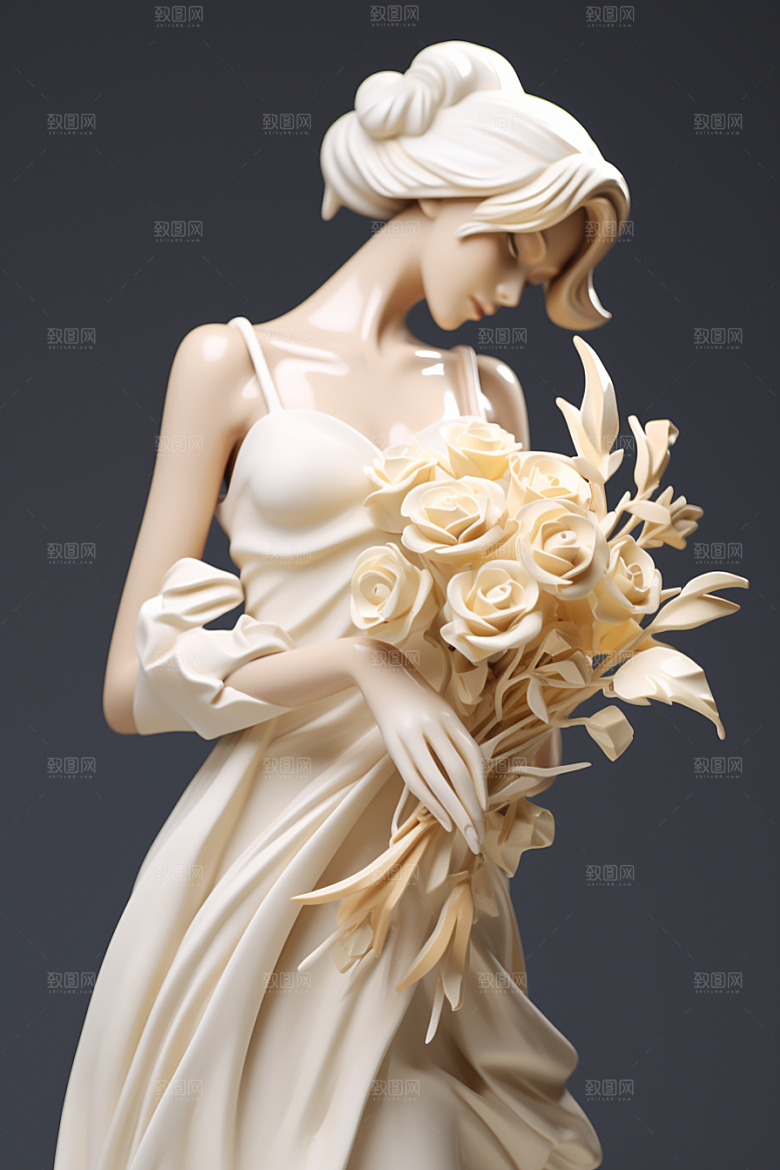 卡通婚纱结婚婚礼插画