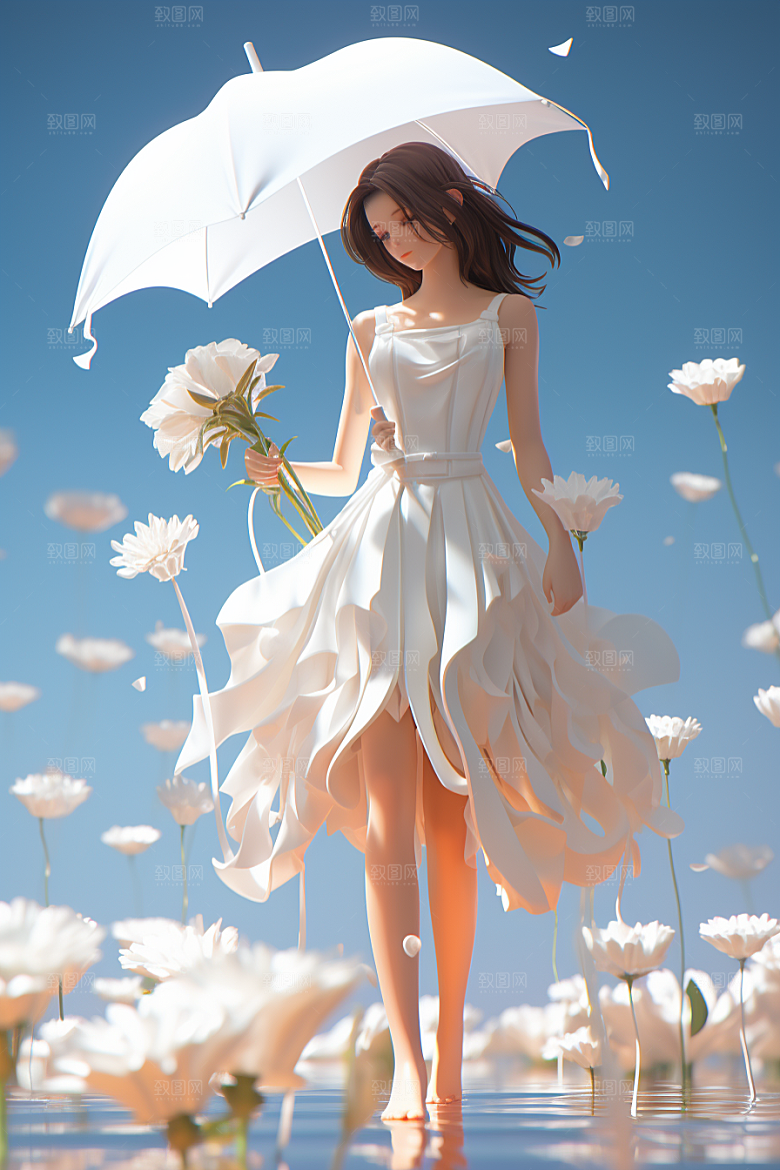 卡通婚纱高清结婚插画