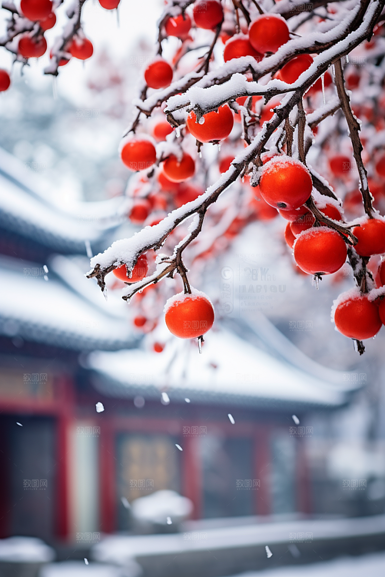 深秋元素霜降寒冷素材