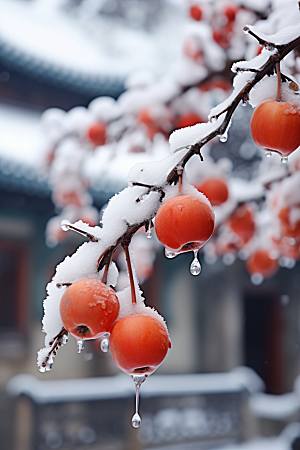 深秋元素寒冷霜降素材