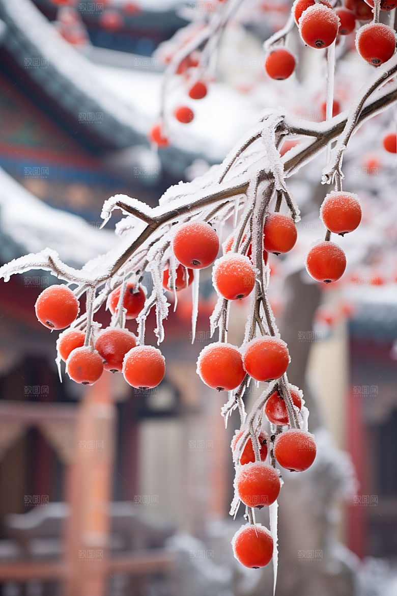 深秋元素自然霜降素材