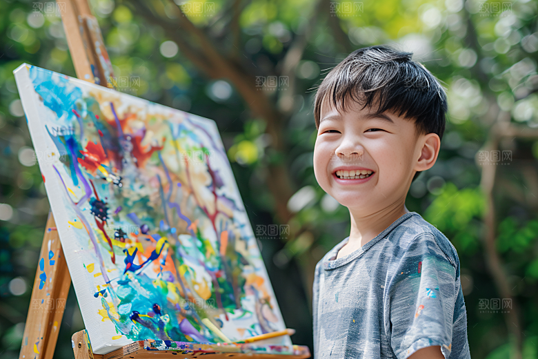 儿童绘画高清人物摄影图