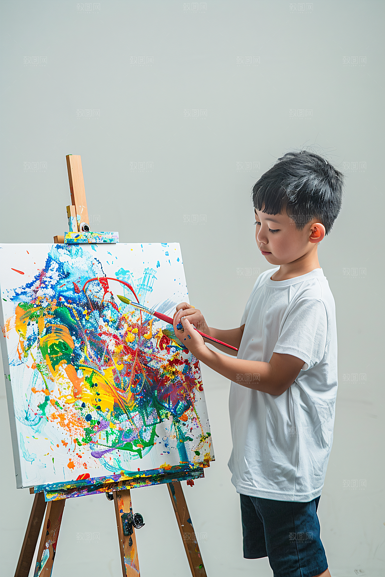 儿童绘画人物高清摄影图