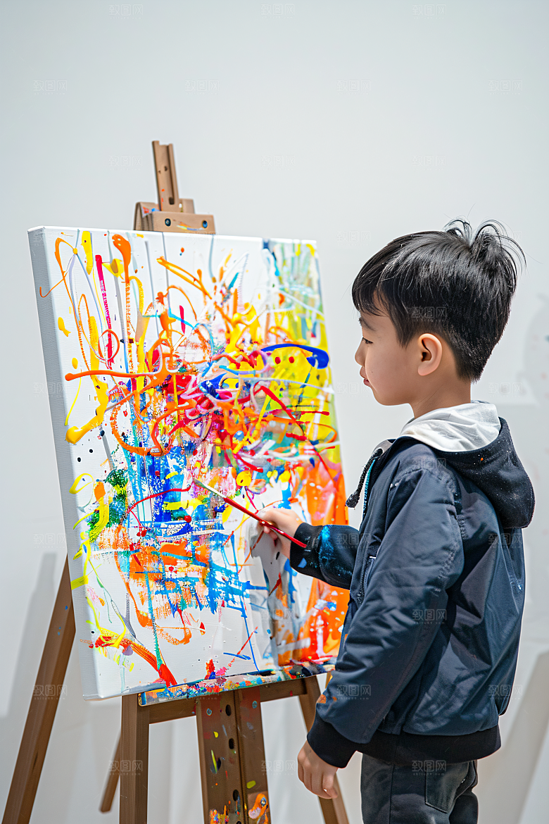 儿童绘画小画家教育摄影图
