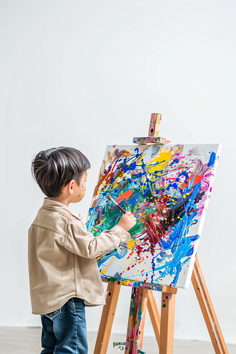 儿童绘画课堂涂鸦摄影图