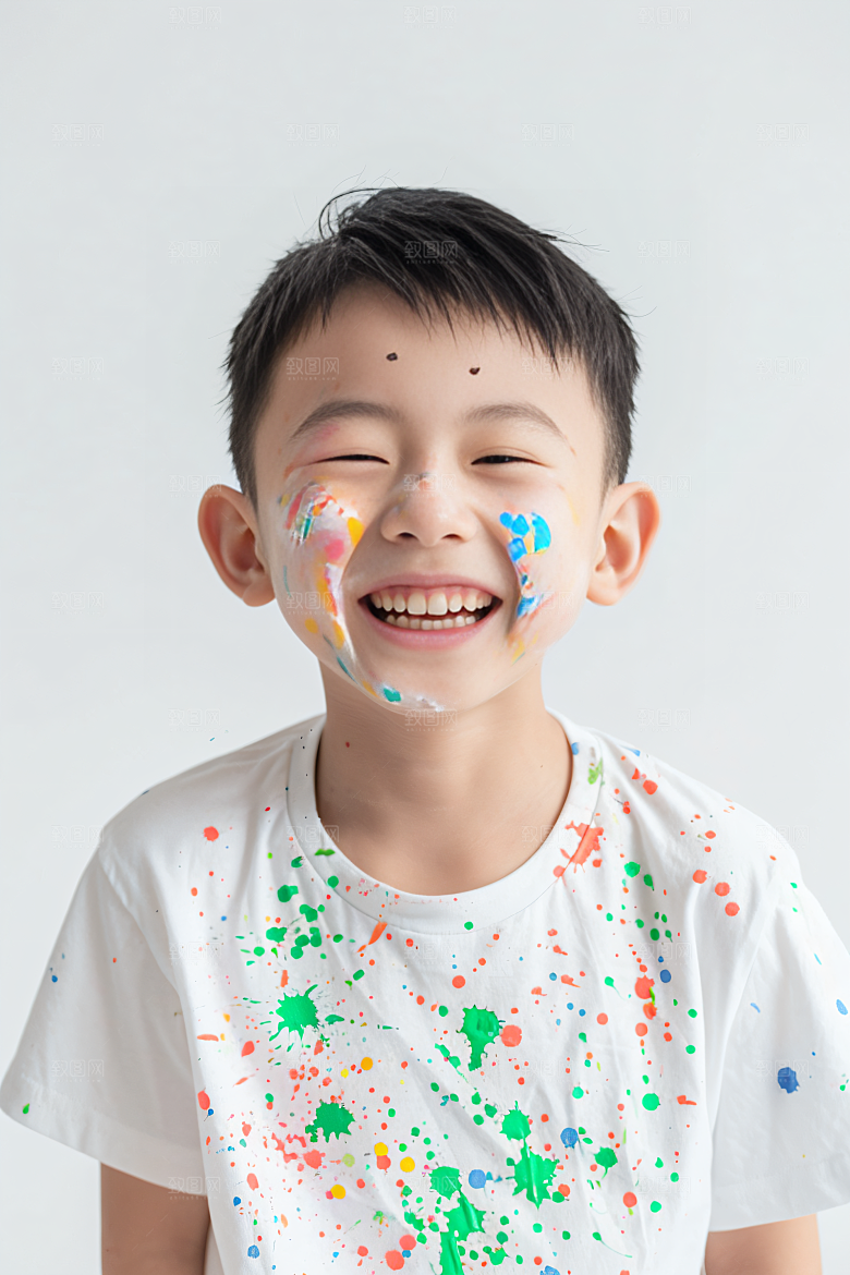儿童绘画教育课堂摄影图