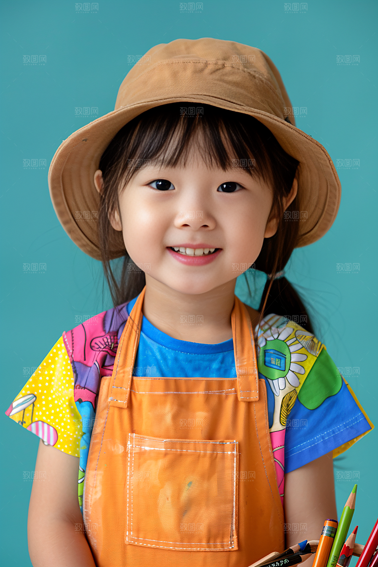 儿童绘画课程画板摄影图