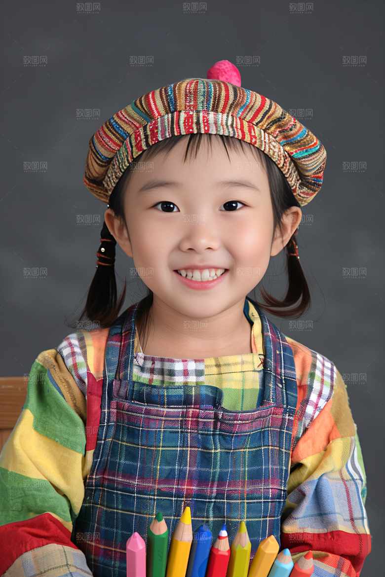 儿童绘画课程色彩摄影图