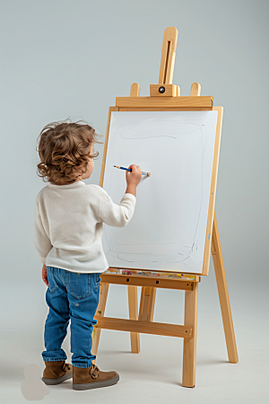 儿童绘画教学美术摄影图