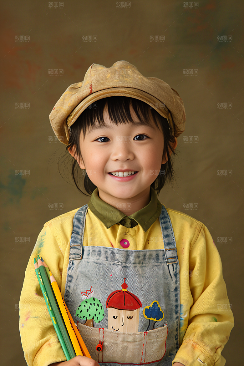 儿童绘画教学高清摄影图