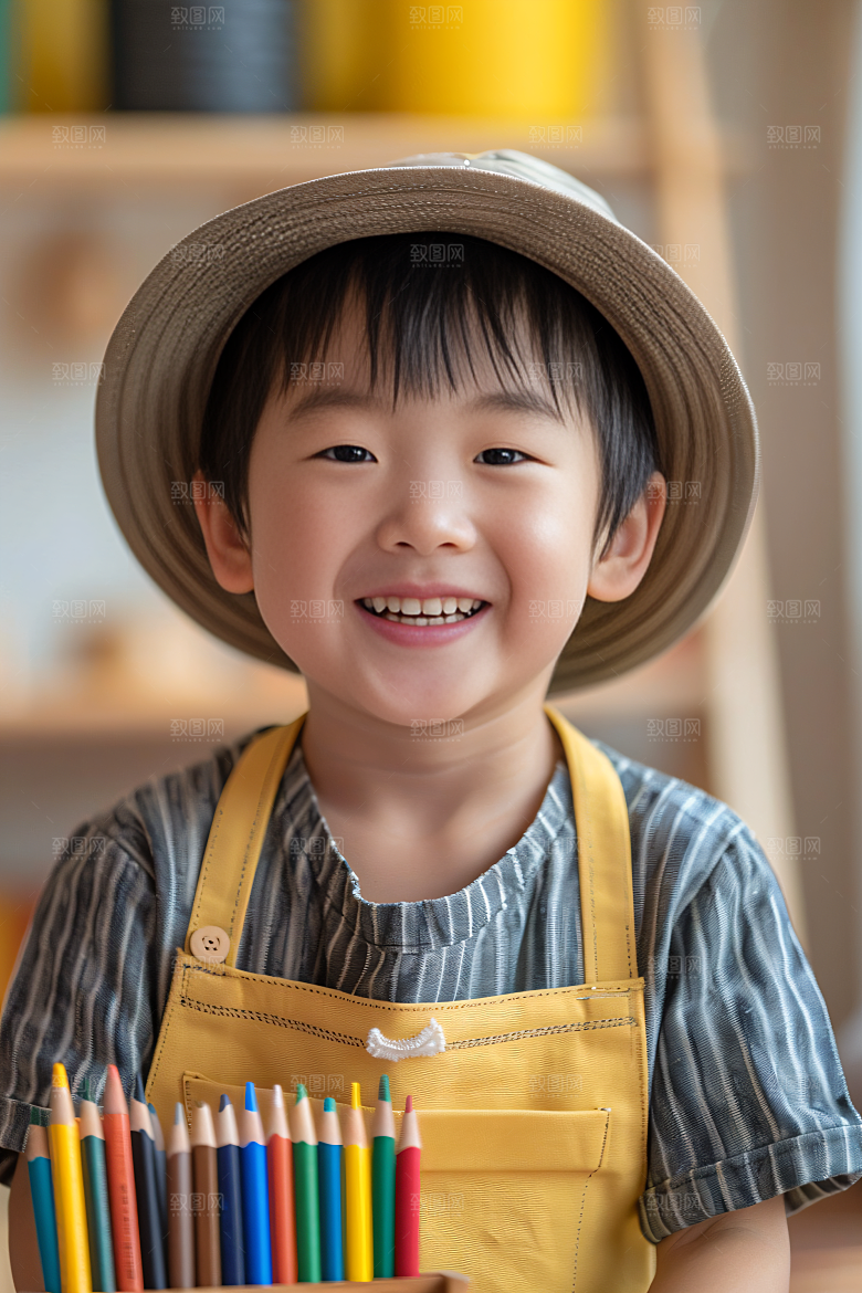 儿童绘画色彩涂鸦摄影图