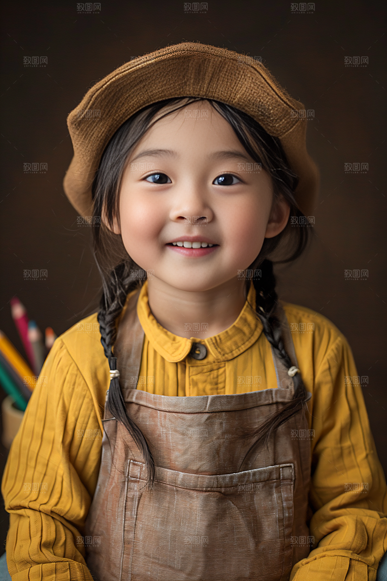 儿童绘画教学油画摄影图
