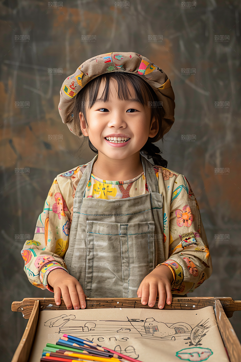 儿童绘画教育颜料摄影图