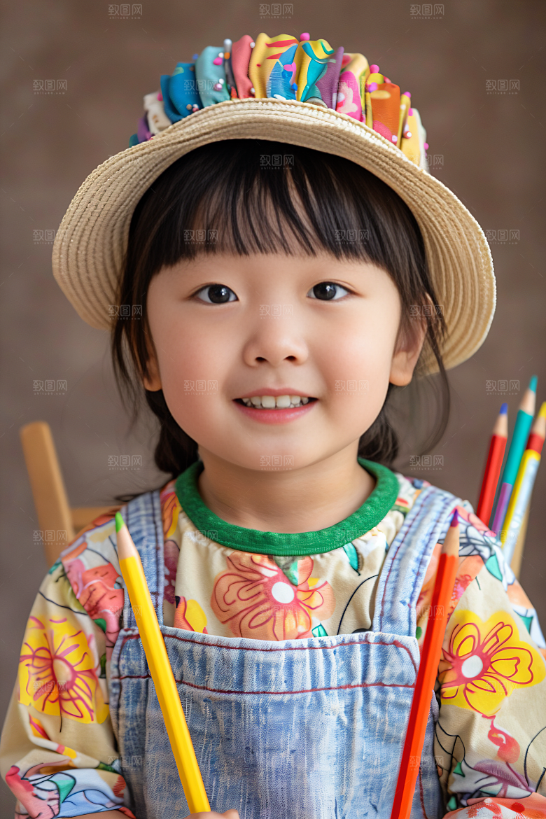 儿童绘画教学高清摄影图