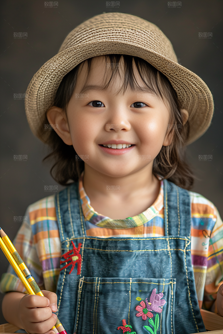 儿童绘画课程小画家摄影图