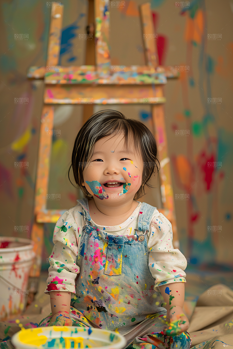 儿童绘画高清课堂摄影图