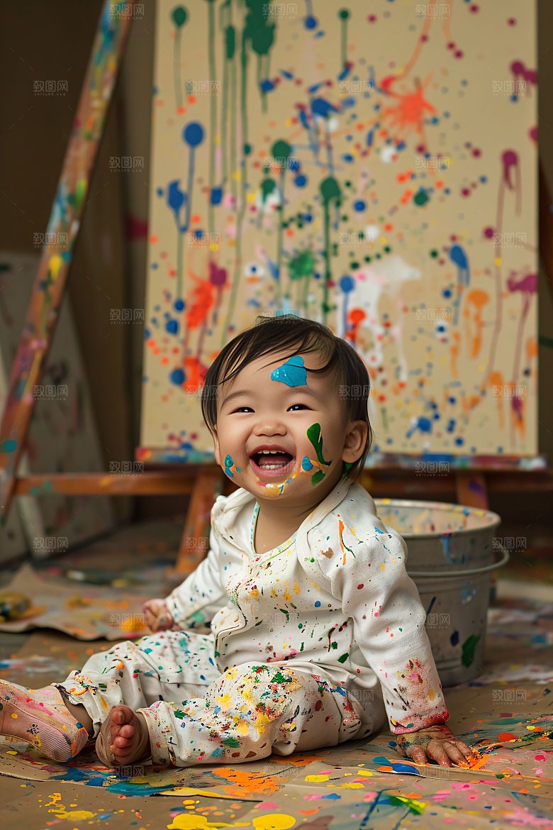 儿童绘画教学课程摄影图