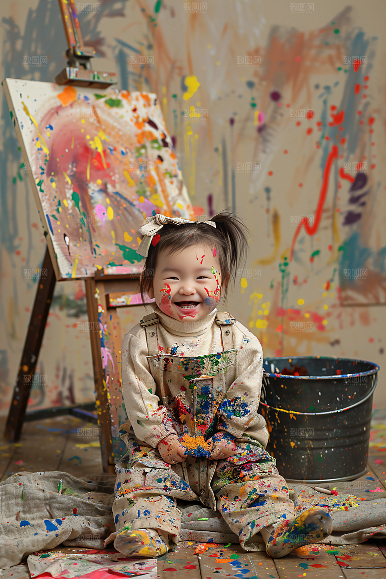 儿童绘画教学画板摄影图