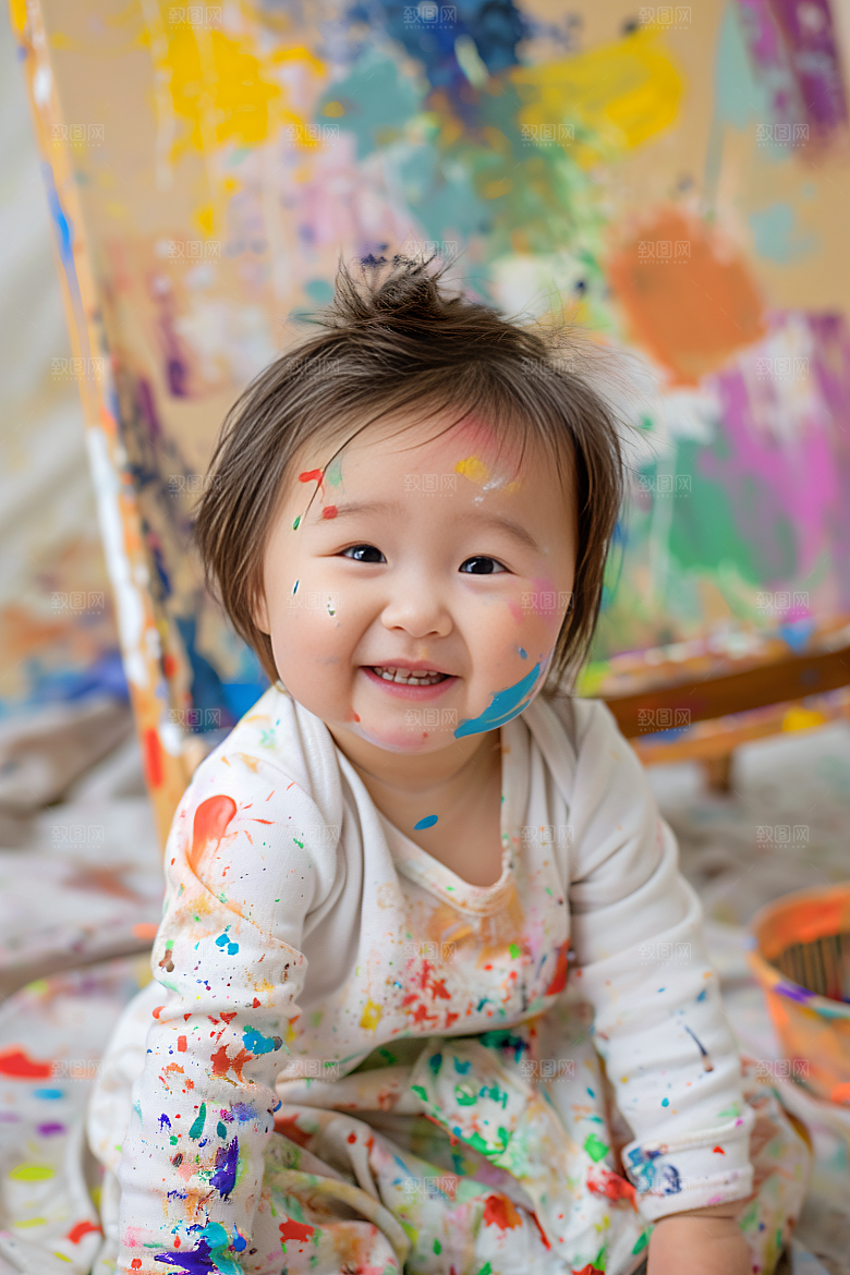 儿童绘画人物高清摄影图