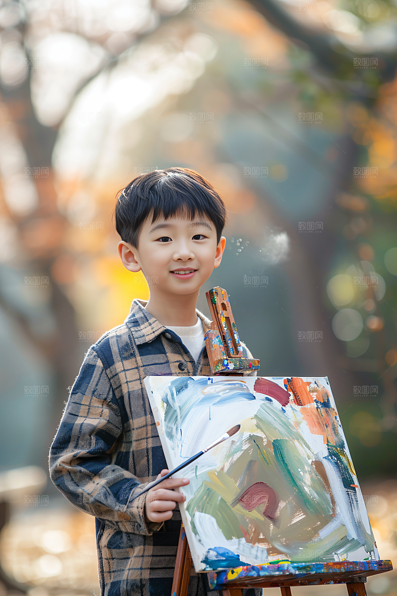 儿童绘画课程小画家摄影图