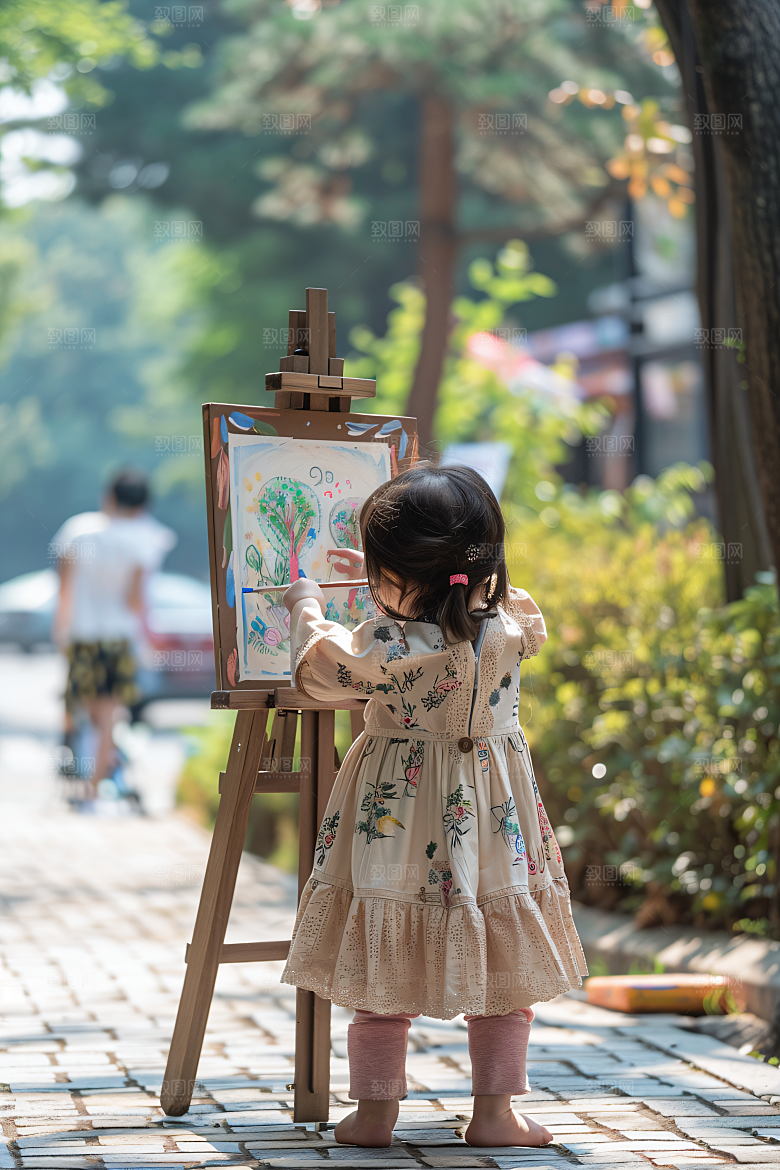 儿童绘画高清教育摄影图