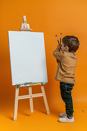 儿童绘画画板教学摄影图