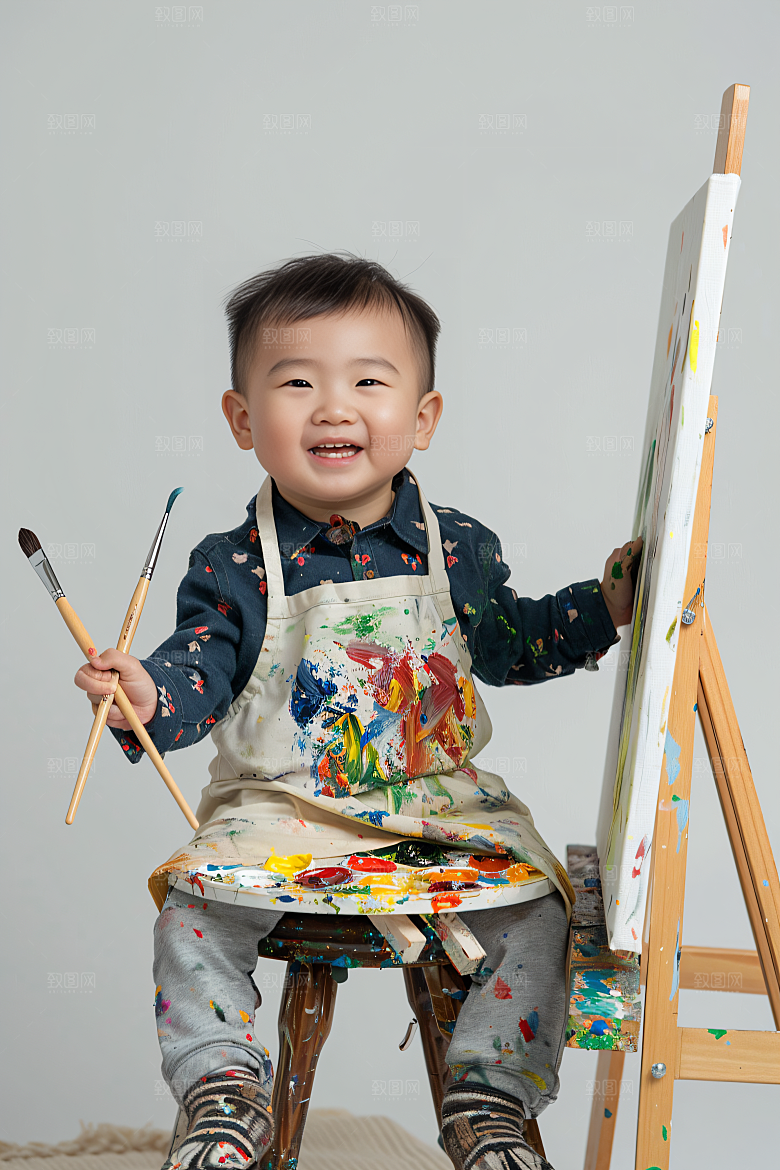 儿童绘画教育美术摄影图