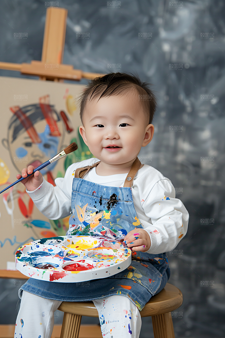 儿童绘画教学课程摄影图