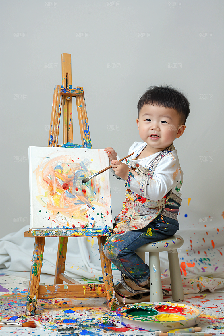 儿童绘画画板高清摄影图