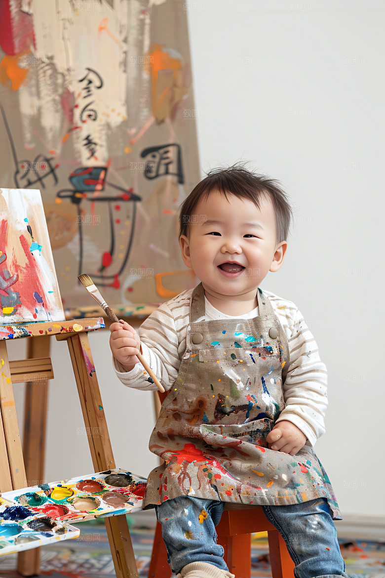 儿童绘画课程小画家摄影图