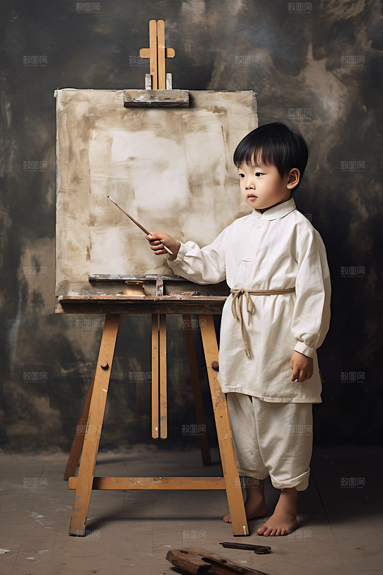 儿童绘画课程小画家摄影图