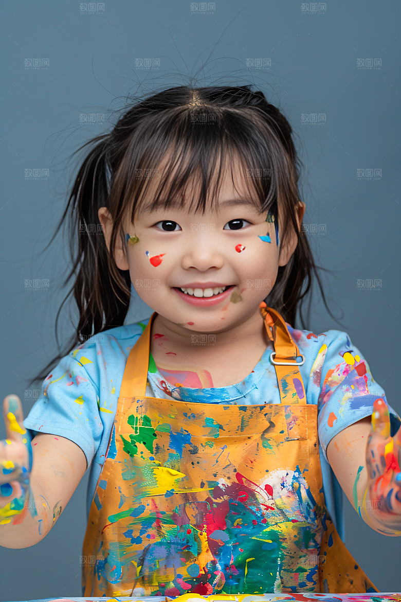 儿童绘画小画家高清摄影图