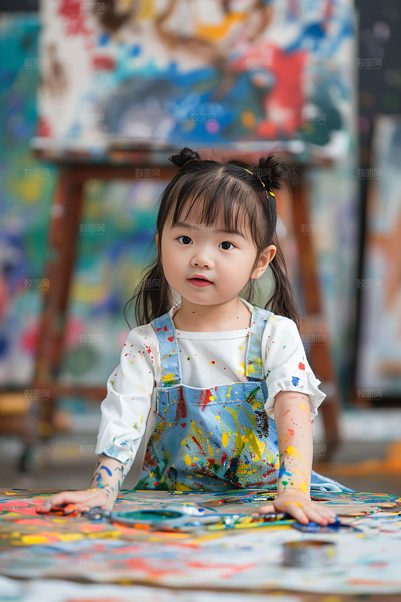 儿童绘画美术高清摄影图
