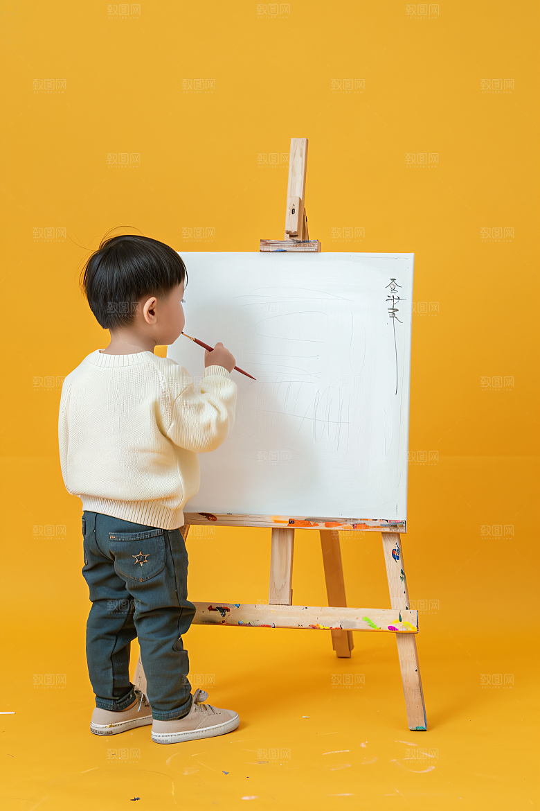 儿童绘画画板课程摄影图