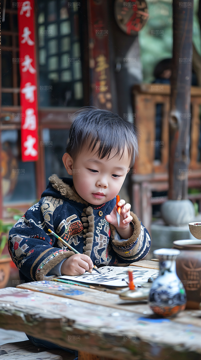 儿童绘画高清画板摄影图