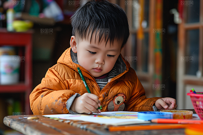 儿童绘画高清颜料摄影图