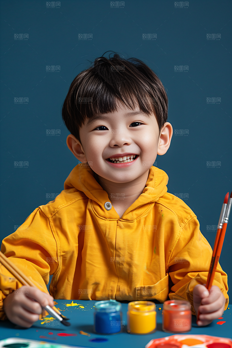 儿童绘画画板人物摄影图