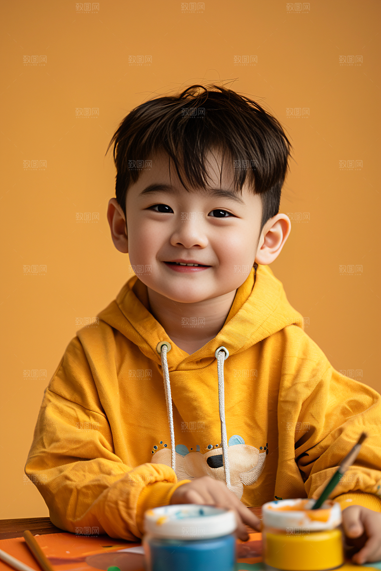 儿童绘画课程色彩摄影图