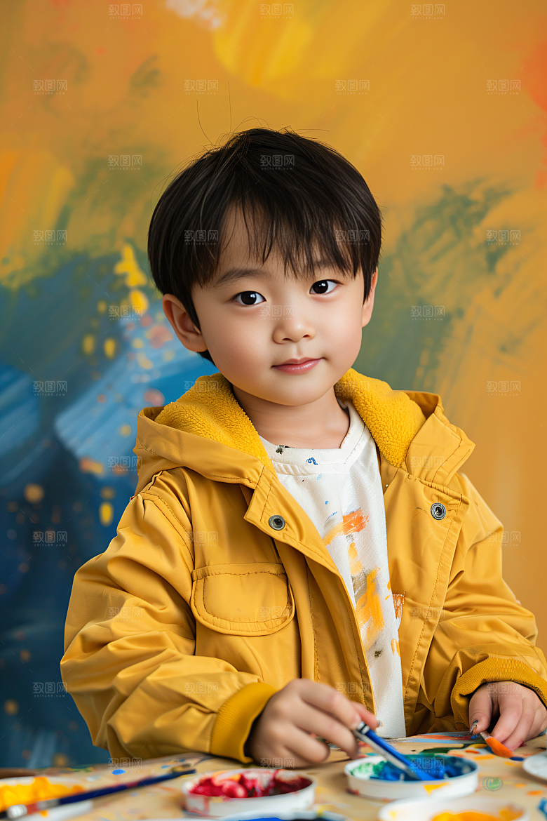 儿童绘画教学美术摄影图