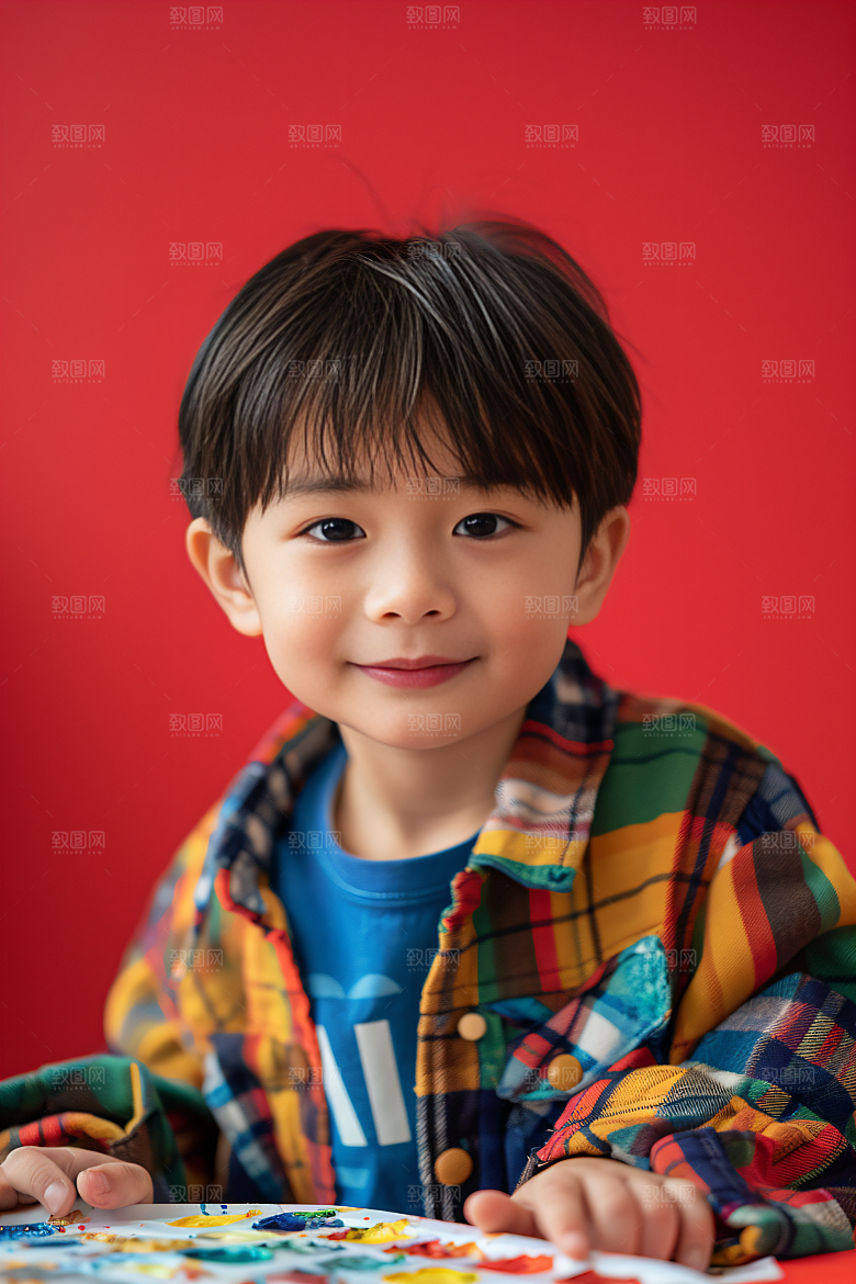 儿童绘画教学高清摄影图