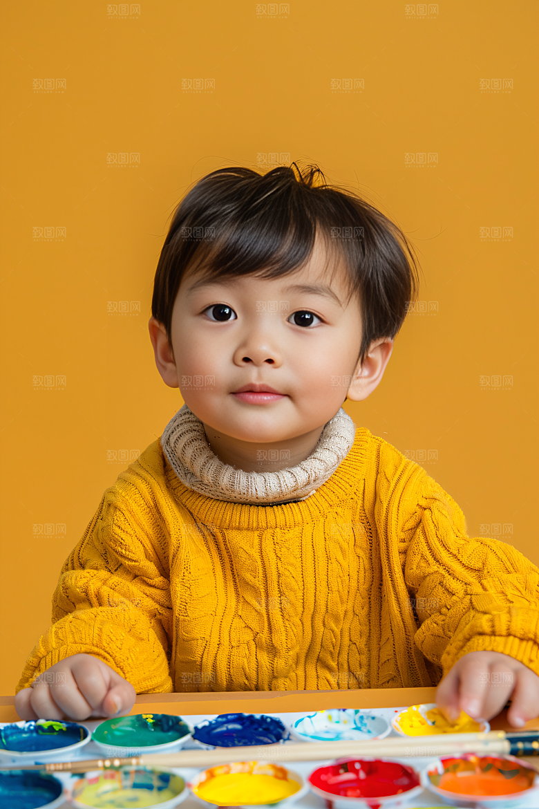 儿童绘画教学画板摄影图