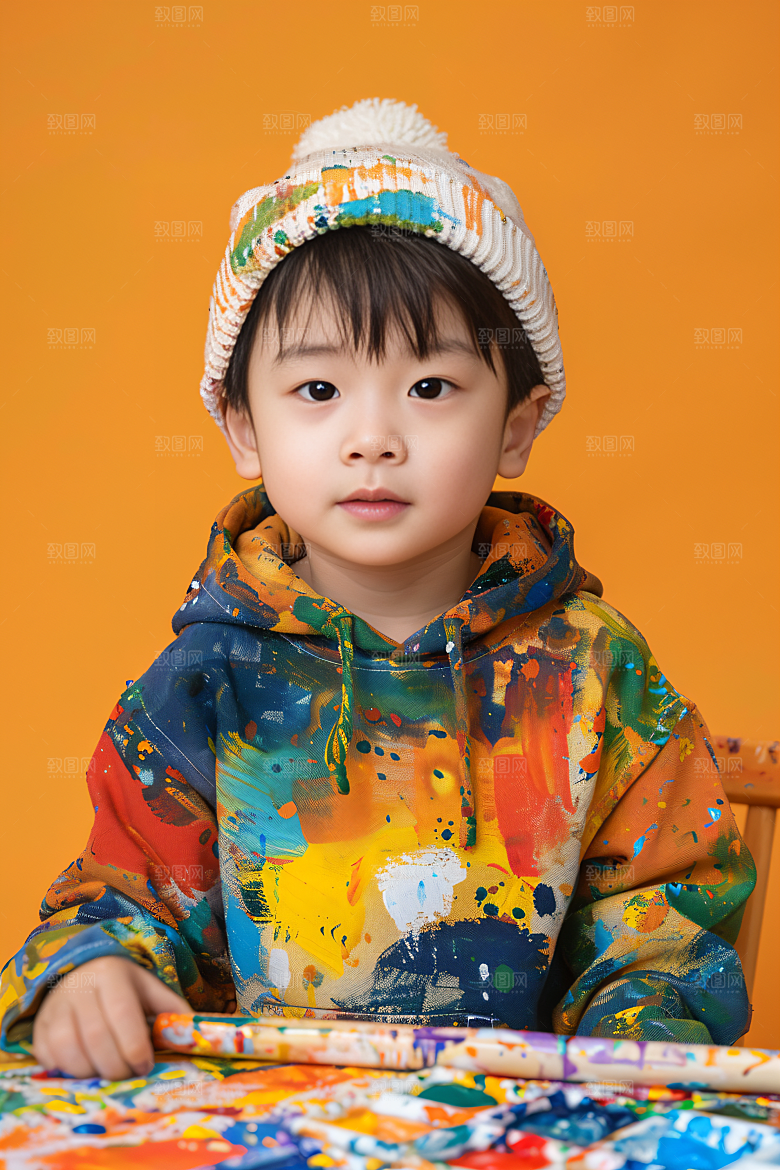儿童绘画教学高清摄影图