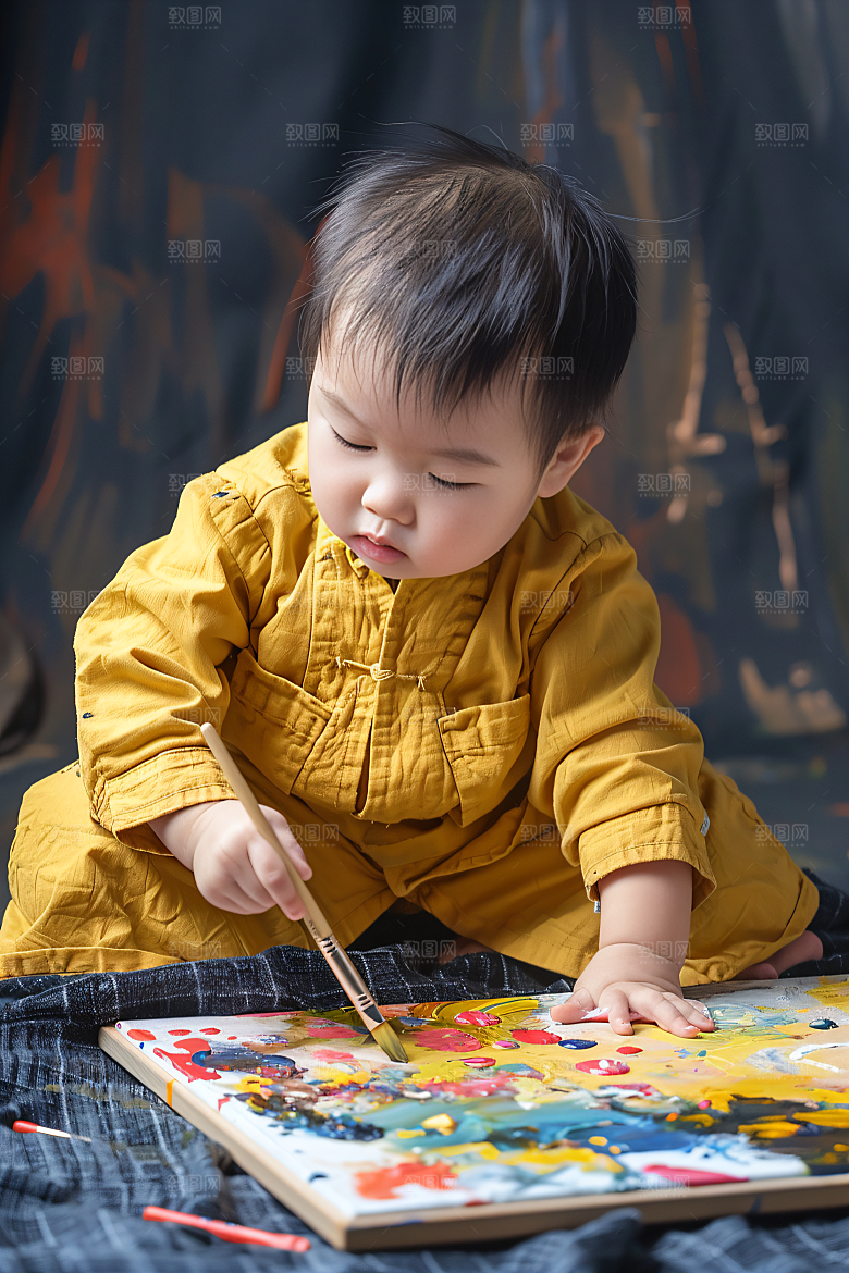 儿童绘画画板教育摄影图
