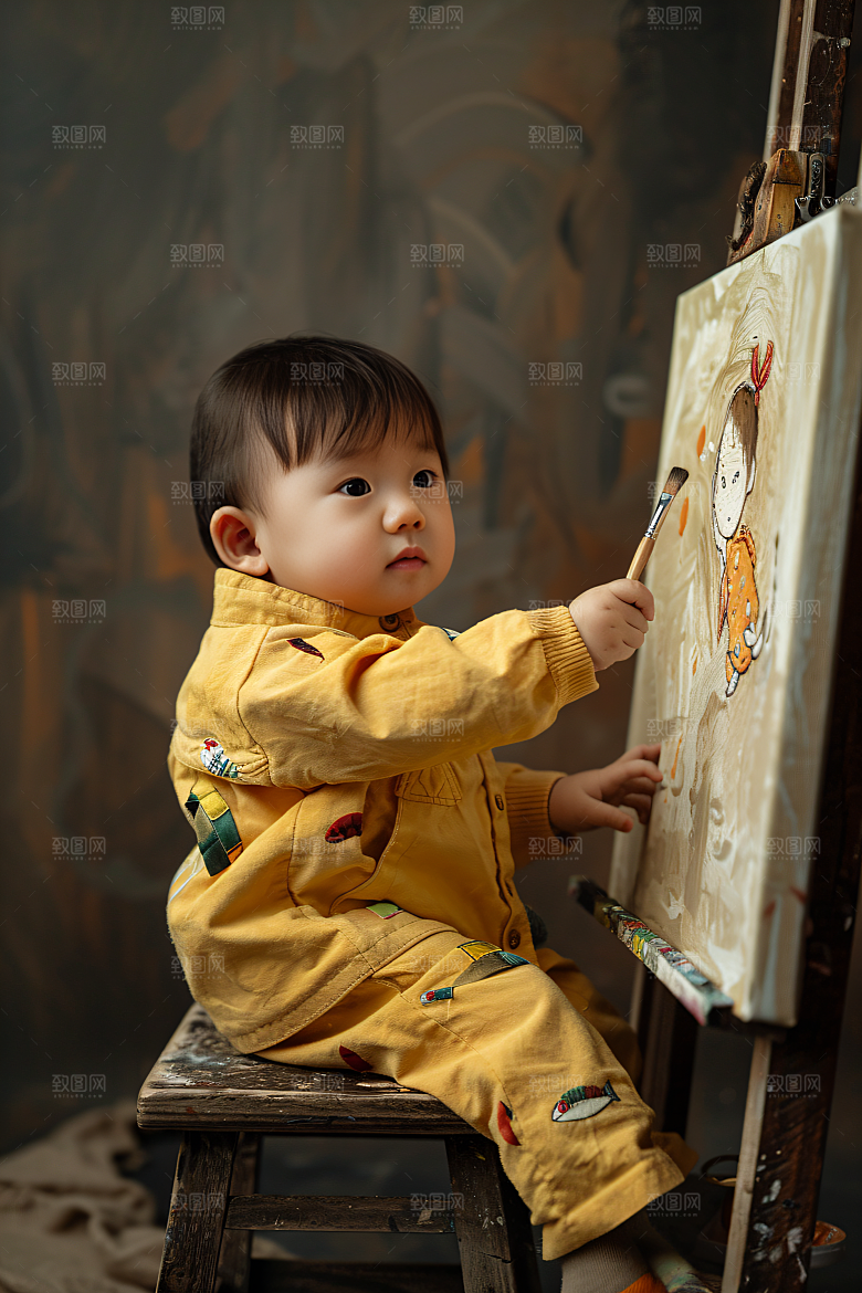 儿童绘画高清画板摄影图