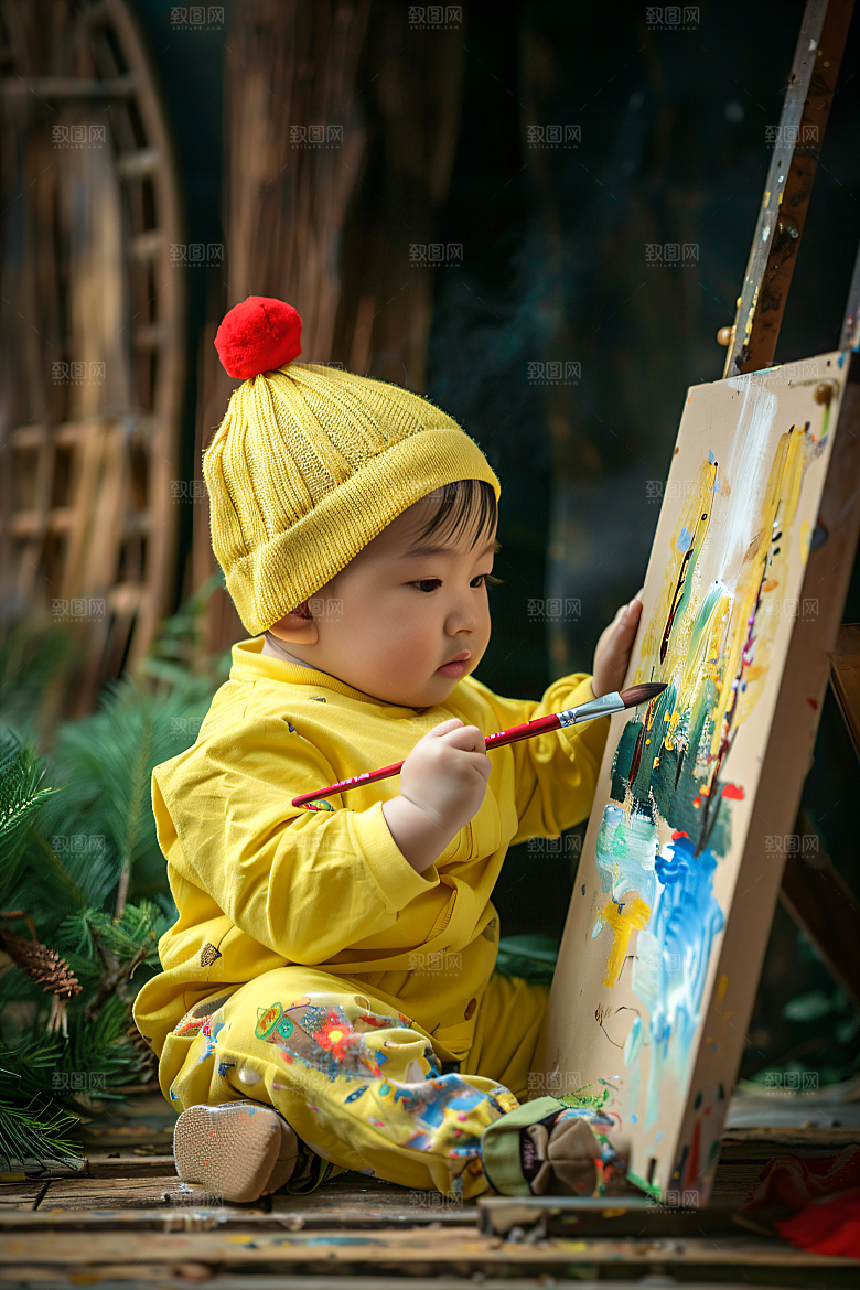 儿童绘画教学教育摄影图