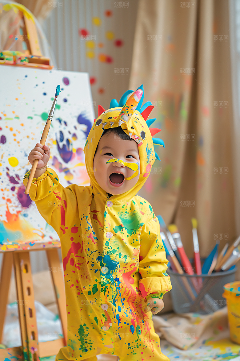 儿童绘画涂鸦教育摄影图